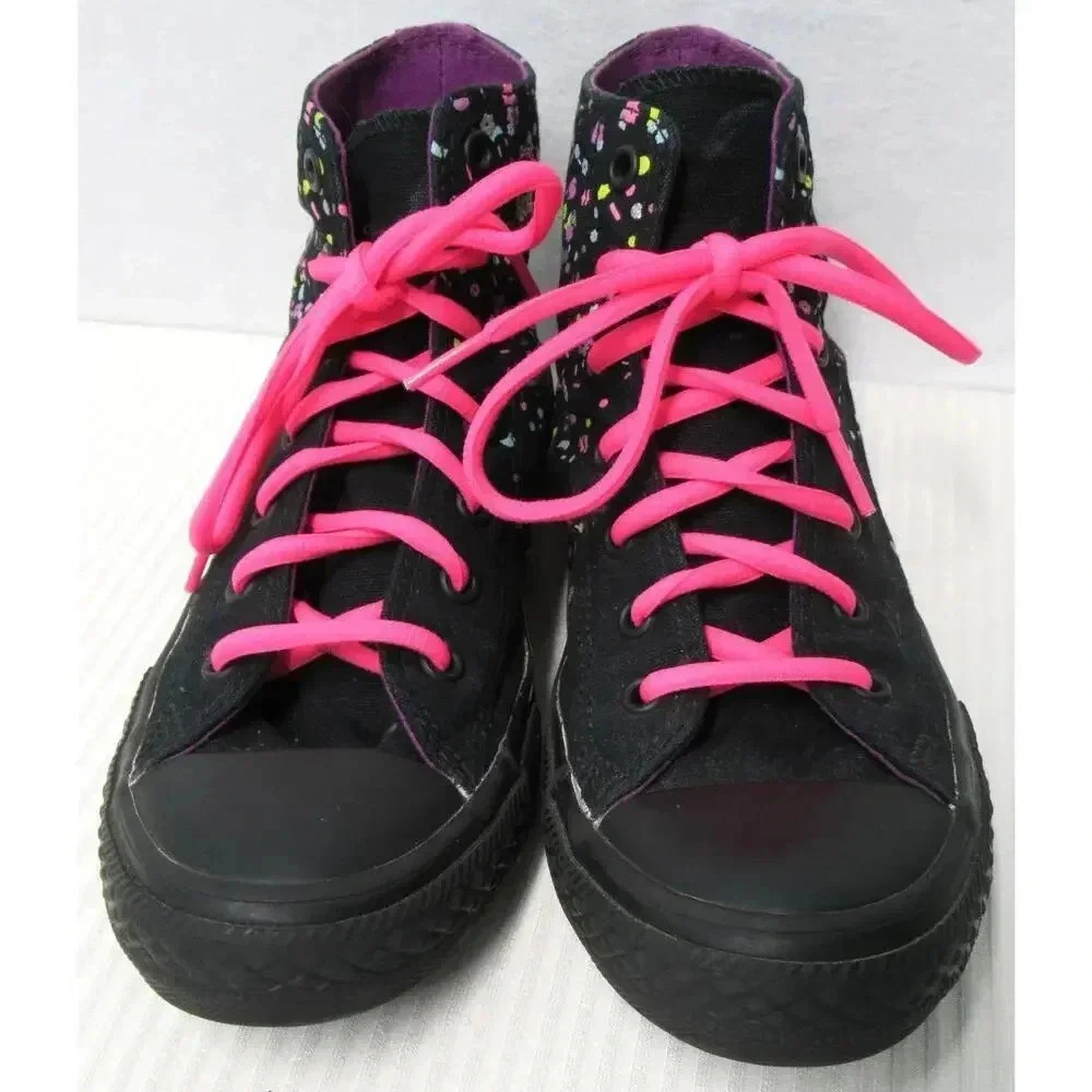 Converse Chuck Taylor All Star Shoes Confetti High Top Lace Up Sneakers Junior - Picture 2 of 9